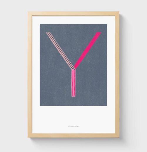 A3 Wall Art Print | Initial Letter Print Y