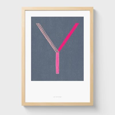 A4 Wall Art Print | Initial Letter Print Y