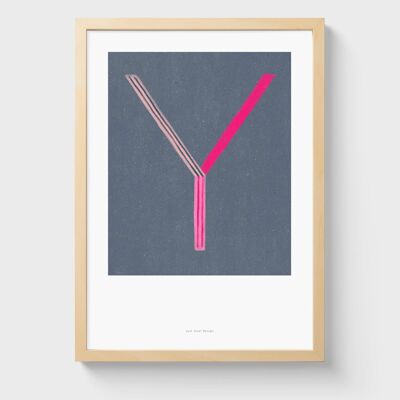 A4 Wall Art Print | Initial Letter Print Y
