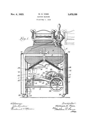 Impression de dessin de brevet : Machine à laver 2