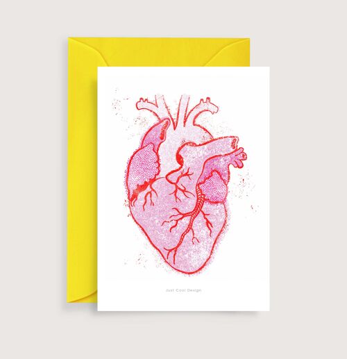 Anatomy heart mini art print | Illustration note card