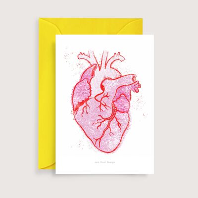 Anatomie Herz Mini Kunstdruck | Illustrationsanmerkungskarte
