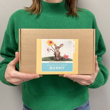 Kit de lapin de Pâques feutré à l'aiguille. Kit de bricolage pour adultes et adolescents. Apprenez à faire un lapin feutré. 2