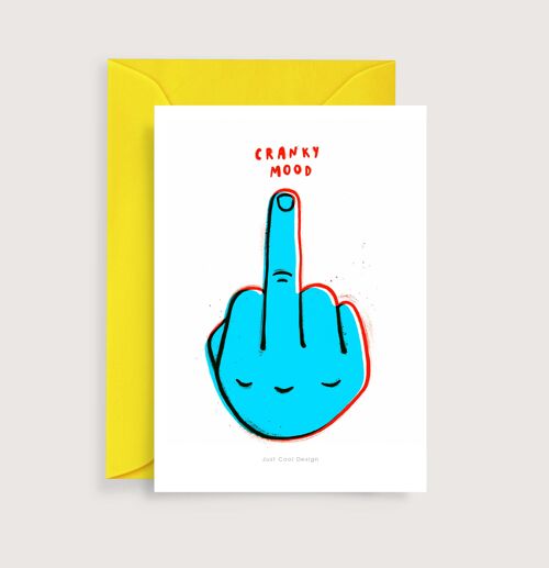 Cranky mood mini art print | Illustration note card