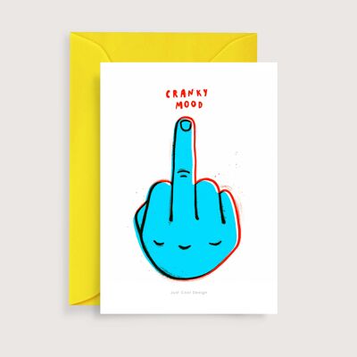 Cranky mood mini art print | Illustration note card