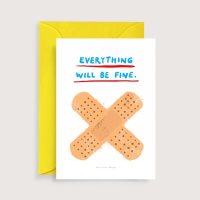 Everything will be fine mini art print | Illustration note card