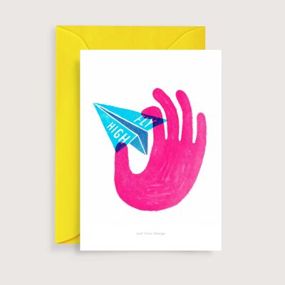 Fliegen Sie hoch Mini-Kunstdruck | Illustrationsanmerkungskarte