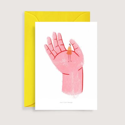 Sosteniendo tu mini impresión de arte | Tarjeta de nota de ilustración