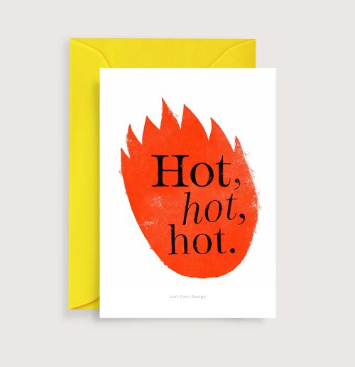 Hot, hot, hot mini art print | Illustration note card