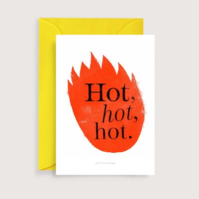 Mini impresión de arte caliente, caliente, caliente | Tarjeta de nota de ilustración