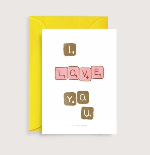 I love you mini art print | Illustration note card