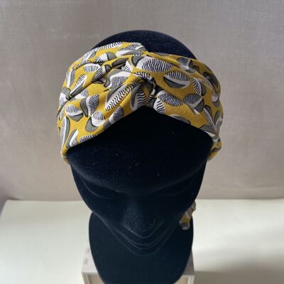 Headband et ceinture motif grain de café moutarde
