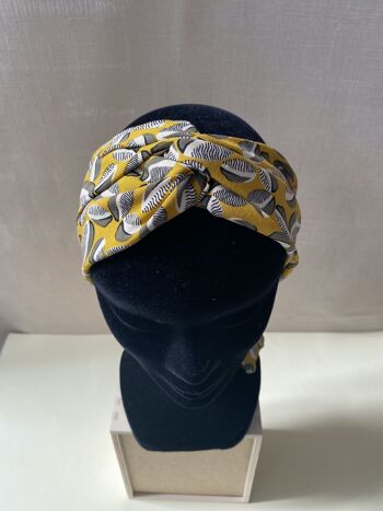 Headband et ceinture motif grain de café moutarde 1
