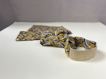 Headband et ceinture motif grain de café moutarde 2