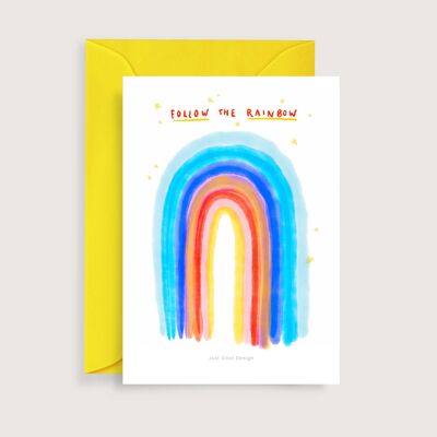 Blauer Regenbogen-Mini-Kunstdruck | Illustrationsanmerkungskarte