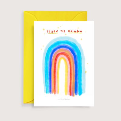 Mini lámina de arco iris azul | Tarjeta de nota de ilustración