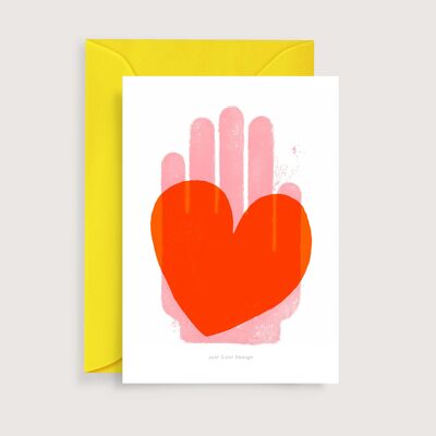 Red heart mini art print | Illustration note card