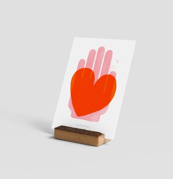 Impression d'art mini coeur rouge | Carte de correspondance d'illustration 2