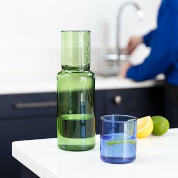 Carafe en Verre Duo Tone - Vert et Bleu 5