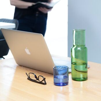 Carafe en Verre Duo Tone - Vert et Bleu 7