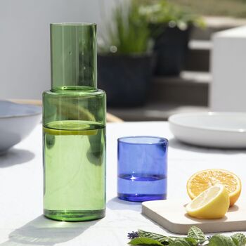 Carafe en Verre Duo Tone - Vert et Bleu 2