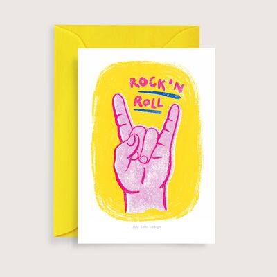 Mini stampa d'arte Rock and Roll | Scheda di nota dell'illustrazione