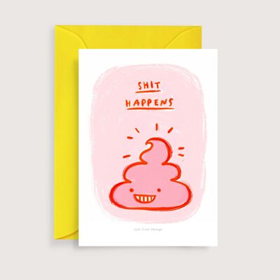 Merde arrive mini art print | Carte de correspondance d'illustration