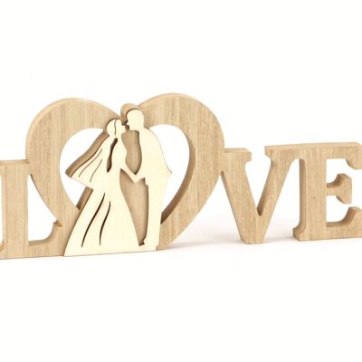 CENTRE TABLE MARIAGE EN BOIS LOVE 220x90x18mm