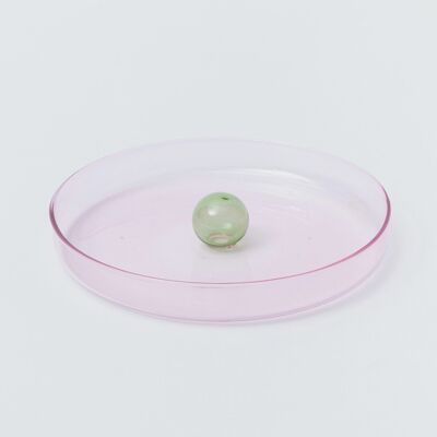 Plat Bubble Moyen - Rose et Vert