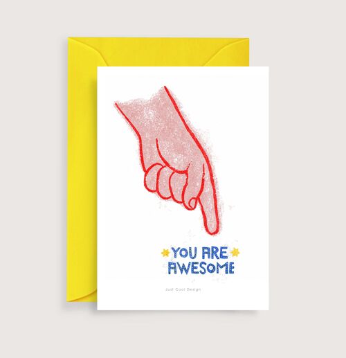 You are awesome mini art print | Illustration note card