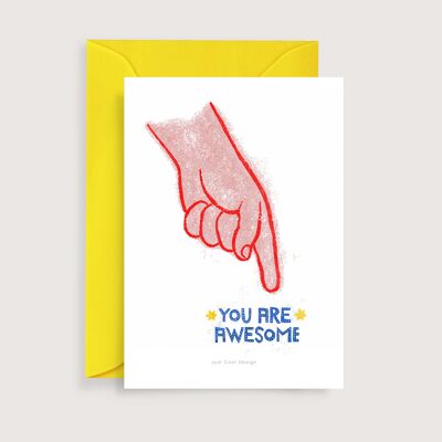 You are awesome mini art print | Illustration note card