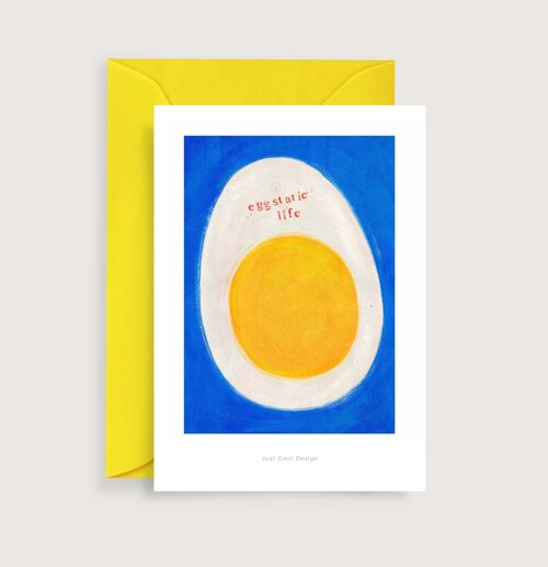 Mini impresión de arte Eggstatic life | Tarjeta de nota de ilustración