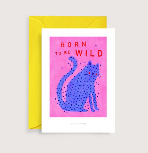 Born to be wild mini art print | Illustration note card