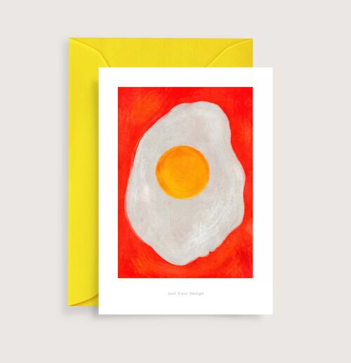 Fried egg mini art print | Illustration note card