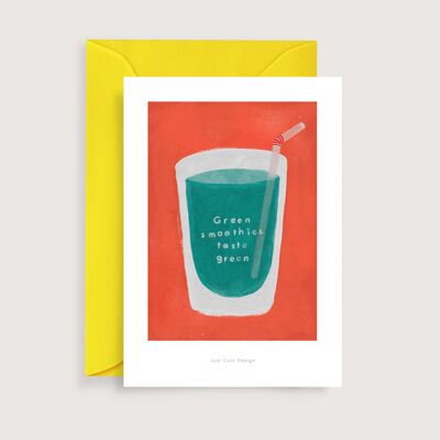 Greem smoothie mini art print | Illustration note card