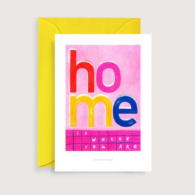 Zuhause ist, wo du bist Mini-Kunstdruck | Illustrationsanmerkungskarte