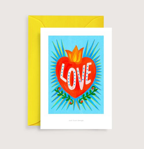 Mexican heart mini art print | Illustration note card