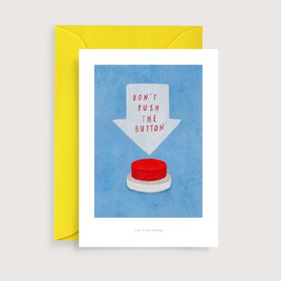 Don't push the button mini art print | Illustration note card