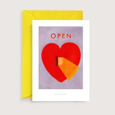 Mini impresión de arte de corazón abierto | Tarjeta de nota de ilustración