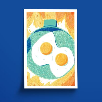 Cartolina - Uova fritte