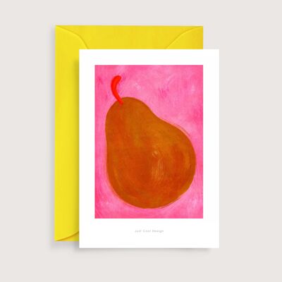 Birne Mini Kunstdruck | Illustrationsanmerkungskarte