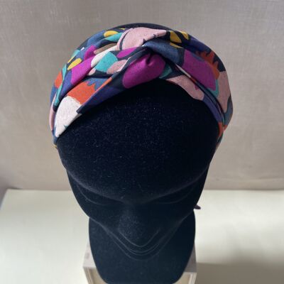 Headband et ceinture Joséphine motif mirage bleu