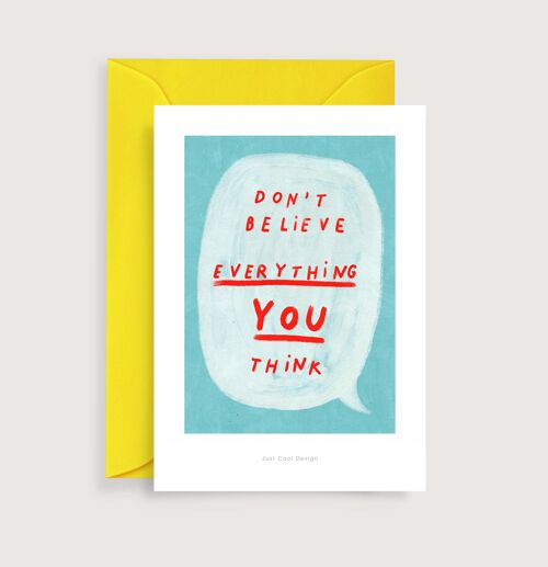 Don't believe everything mini art print | Illustration note card