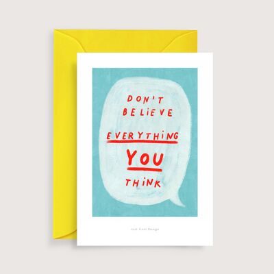 Don't believe everything mini art print | Illustration note card