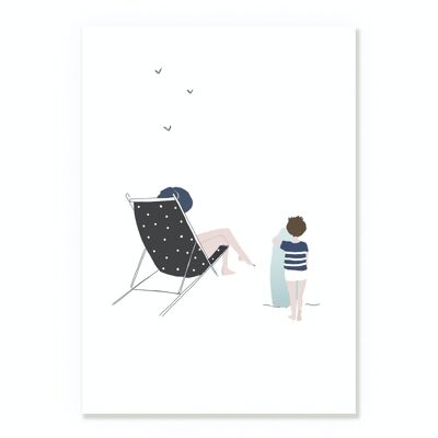 Poster Beach Boy Mom Transat