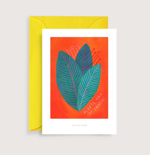 Plants are my friends mini art print | Illustration note card