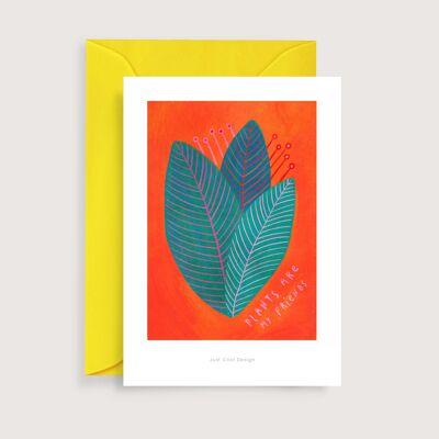 Las plantas son mis amigos mini art print | Tarjeta de nota de ilustración
