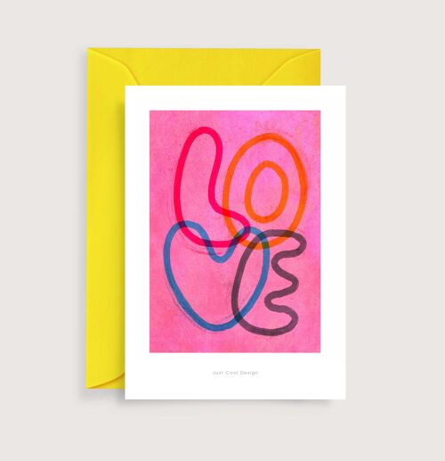 Love typographic mini art print | Illustration note card