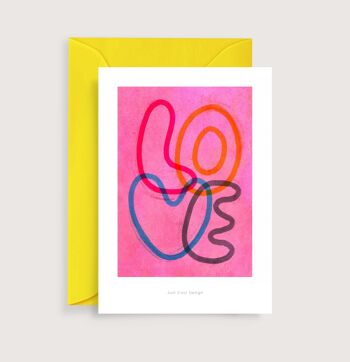Amour typographique mini art print | Carte de correspondance d'illustration 1