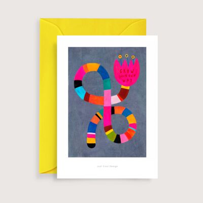 Wachsen Sie Ihren eigenen Weg Mini-Kunstdruck | Illustrationsanmerkungskarte